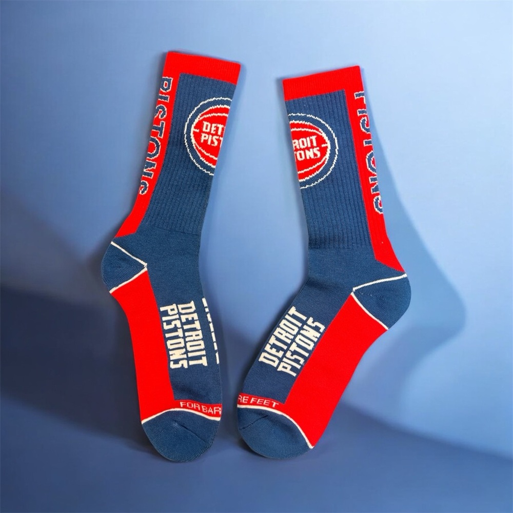 Detroit Pistons Athletic Crew Socks - Blue and Red